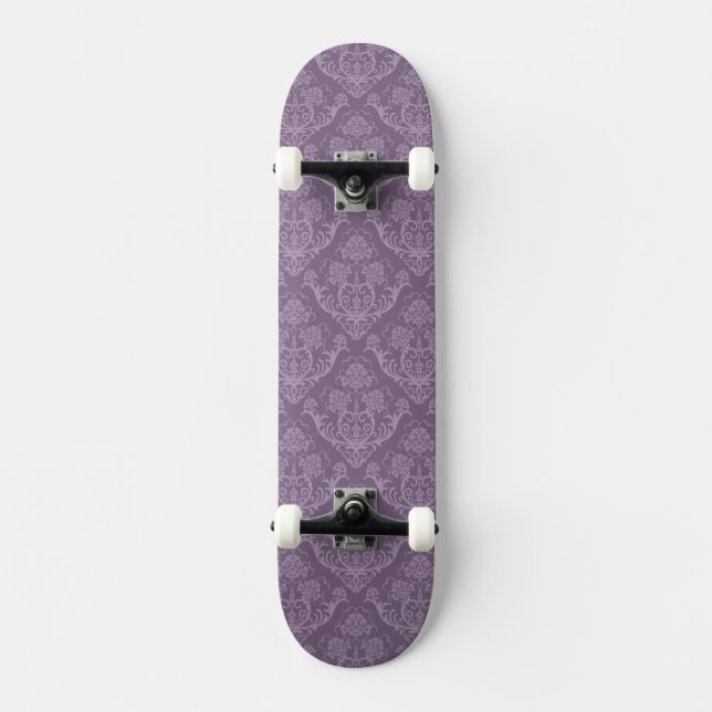 Purple floral wallpaper skateboard (Front)
