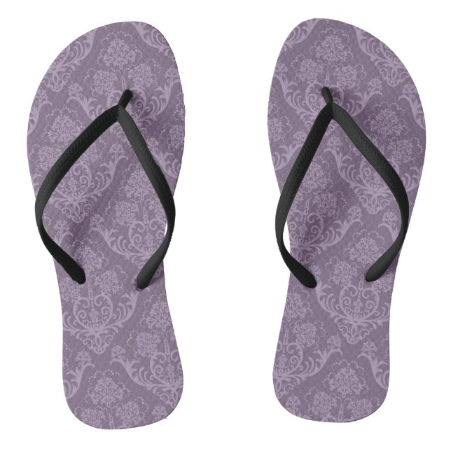 Purple floral wallpaper thongs (Footbed)