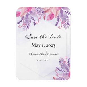 Purple Floral Watercolor Magnet
