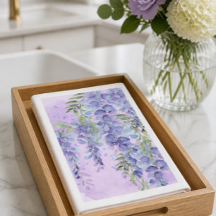 Purple Floral Watercolor Napkin