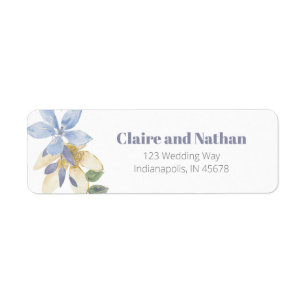 Purple Floral Watercolor Return Address Label