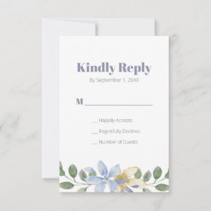 Purple Floral Watercolor Wedding Response Card