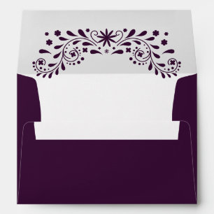 Purple Floral Wedding Envelope