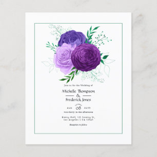 Purple  Floral Wedding Flyer