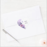 Purple Floral Wedding Heart Sticker<br><div class="desc">A romantic purple floral wedding heart sticker featuring soft watercolor flowers in lavender, blush, and white, accented with a delicate butterfly and elegant typography. This heart-shaped sticker is perfect for envelope seals, wedding favors, invitation suites, thank you packaging, and decorative wedding stationery accents. A beautiful choice for couples who want...</div>