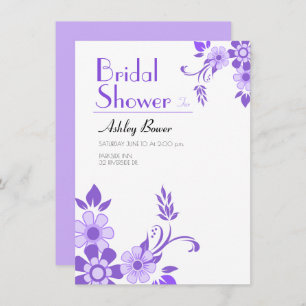 Purple floral Wedding Invitation