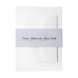 Purple Floral Wedding Invitation Belly Band