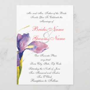 purple floral wedding invitations