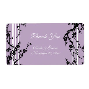 Purple Floral Wedding Labels