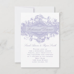 PURPLE FLORAL WEDDING REHEARSAL DINNER CARD