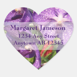 Purple Floral Wedding Return Address Label
