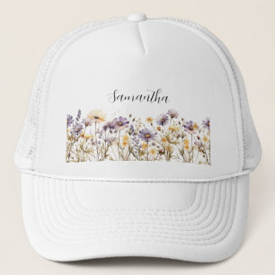 Purple Floral Wildflower Name  Trucker Hat