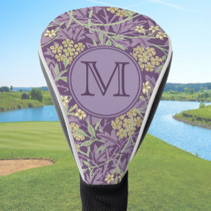Purple Floral William Morris Custom Initial Ladies Golf Head Cover
