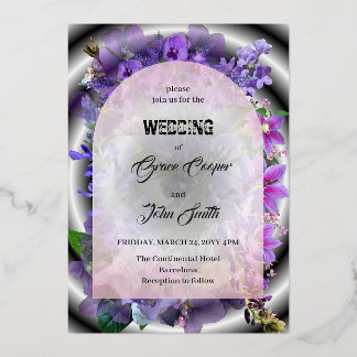 Purple floral with complex background / minimalist