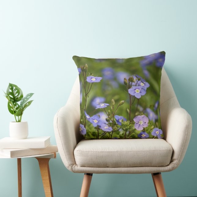 Purple Floral With Green Cushion (Chair)