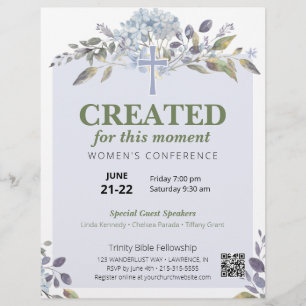 Purple Floral Women's Church Conference Flyer