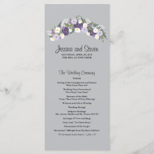Purple Floral Wreath Ceremony Progam Program