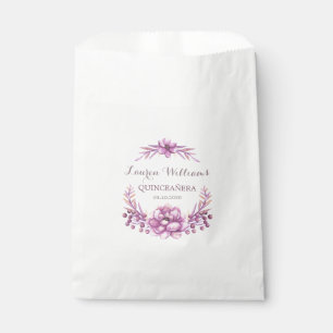 Purple Floral Wreath Quinceanera Favour Bags