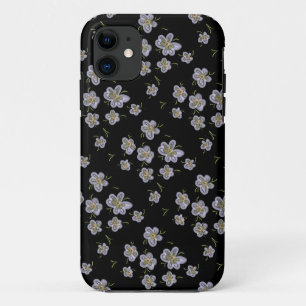 Purple Florals Computer Drawn Art iPhone 11 Case