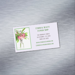 Purple Florist Magnetic Business Card