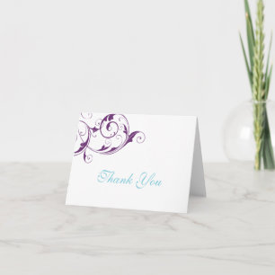 Purple Flourish Thank You Card