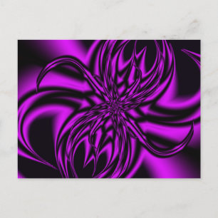 Purple Flow Fractal Postcard