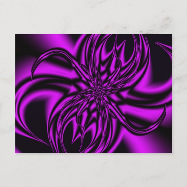 Purple Flow Fractal Postcard (Front)