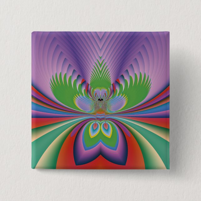 Purple Flower 15 Cm Square Badge (Front)