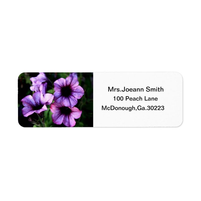 PURPLE FLOWER ADDRESS LABLES RETURN ADDRESS LABEL (Front)