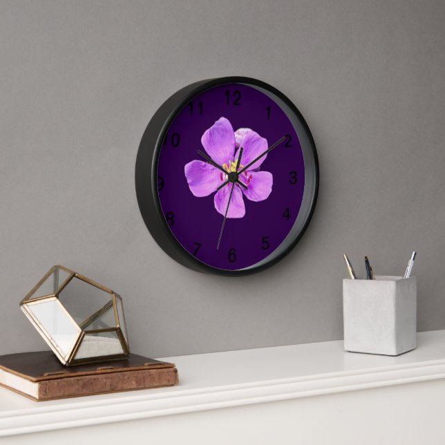 Purple Flower Aesthetic Wall Clock – Nature’s (Office)