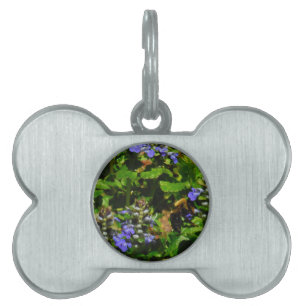 Purple Flower and Bumble Bee Pet ID Tag
