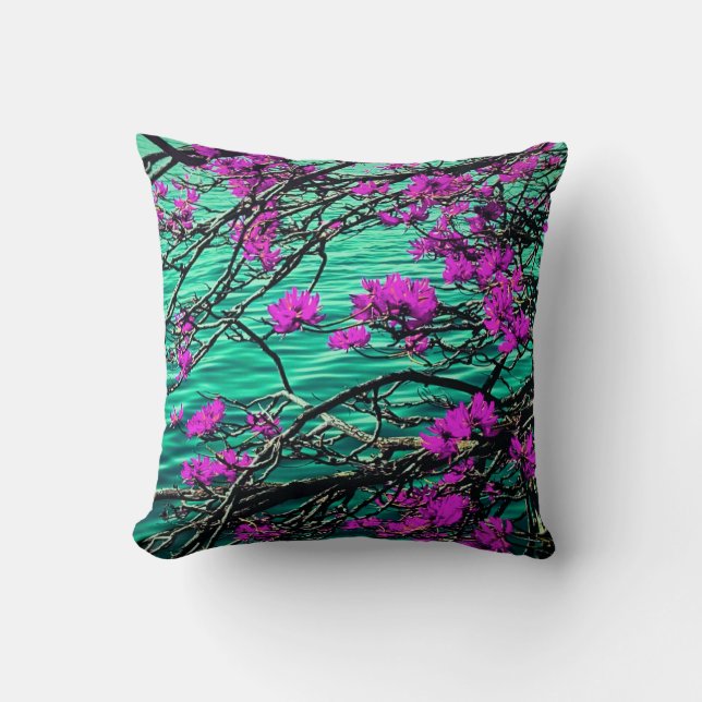 Purple flower and flowing river cushion (Front)