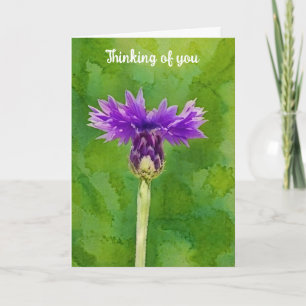 Purple Flower Art Thinking of You Personal Card