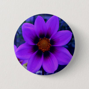 Purple Flower at Dusk 6 Cm Round Badge