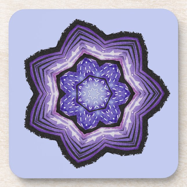 Purple Flower Beautiful Abstract Art Coaster (Front)