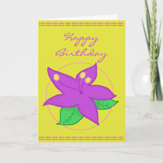 Purple Flower Birthday Card