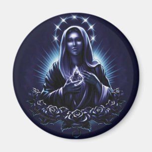 Purple Flower Blessed Virgin Mary Magnet