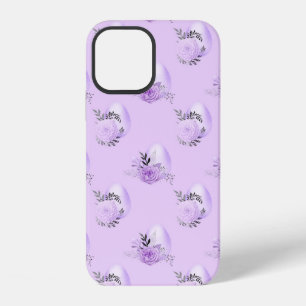 Purple Flower Botanical Easter Egg Style iPhone 12 Case