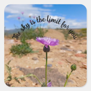 Purple Flower Botanical Positive Square Sticker