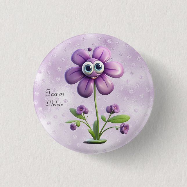 Purple Flower Button (Front)