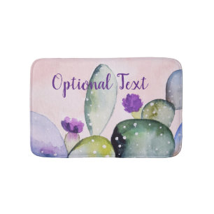 Purple Flower Cactus (Nopal) Bath Mat