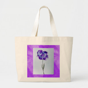 Purple Flower Card Large Tote Bag