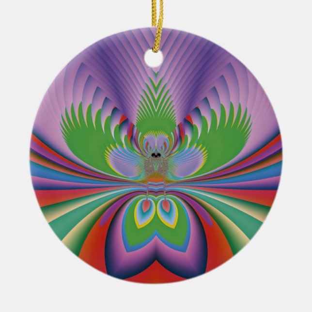Purple Flower Ceramic Tree Decoration (Front)