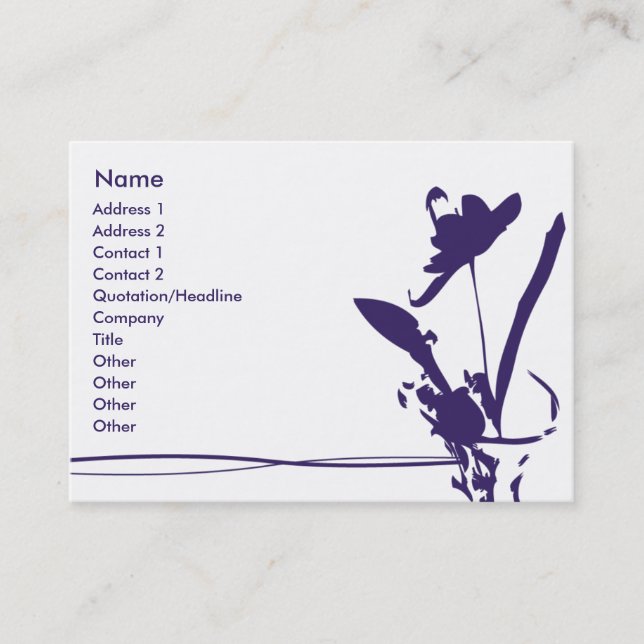 Purple Flower - Chubby Business Card (Front)