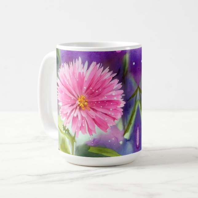 Purple Flower Coffee Mug (Front Left)