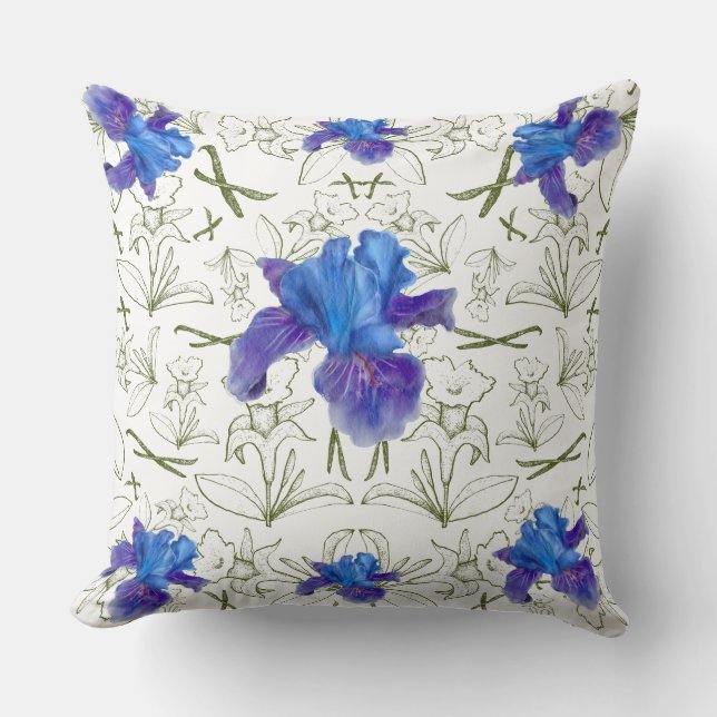 Purple Flower Design Cushion (Front)