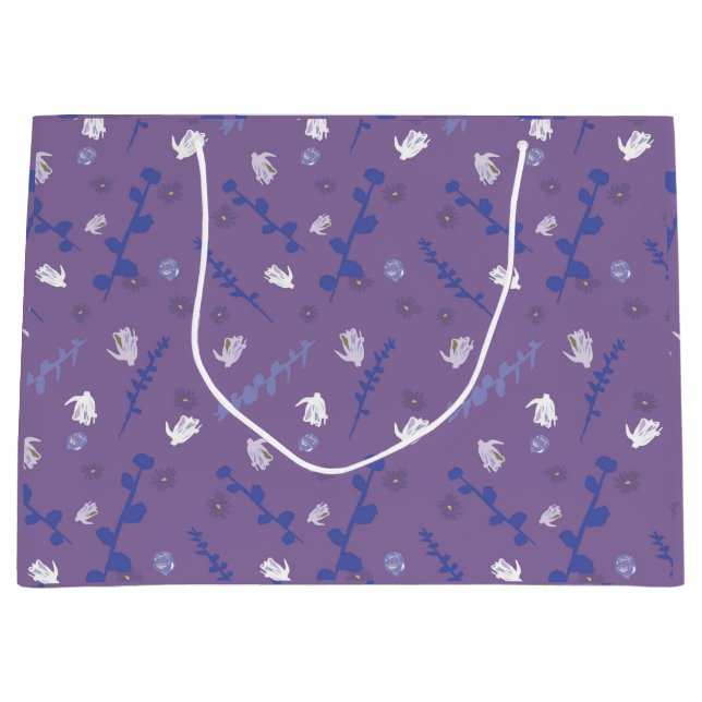 purple flower design gift bag (Front)
