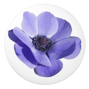 Purple Flower Drawer Cabinet Knob Pull