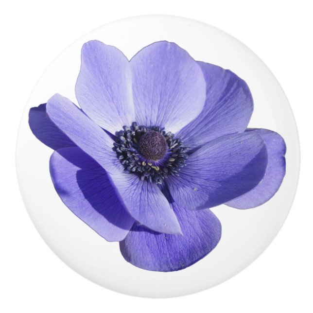 Purple Flower Drawer Cabinet Knob Pull (Front)