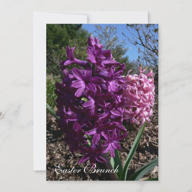 Purple Flower Easter Brunch Invitations (Front)